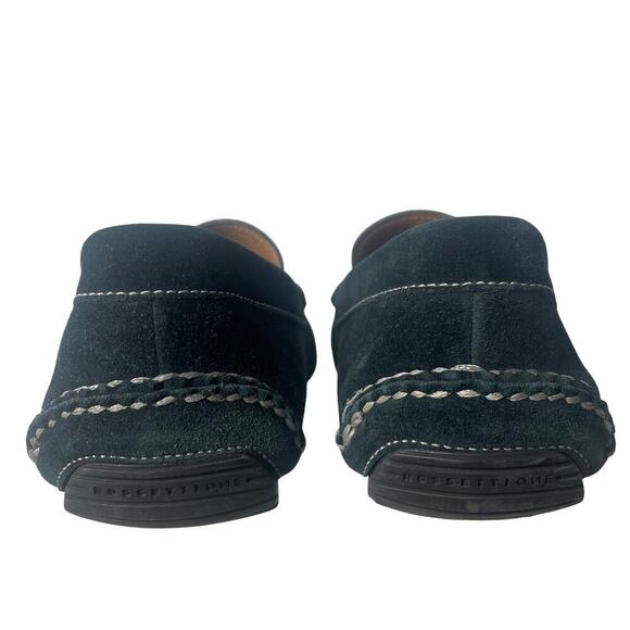 Fratelli Rossetti Men’s Green Suede Loafer SIZE 8.5 with White Stitching - Picture 8 of 8